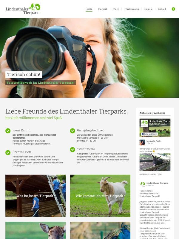 Website Lindenthaler Tierpark